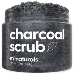 M3 Naturals exfoliante de carbón activo para cuerpo, exfolia y limpia poros profundamente