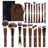 MAANGE 18-piece brush set with aluminum handle for precise makeup.