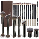 MAANGE 20-piece makeup brush set in black gift box for elegant gifting and storage.
