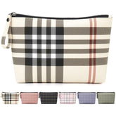 MAANGE khaki small makeup bag front view, compact travel size for purse organization