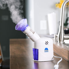 MABIS Facial Steamer shows soft non-latex mask for comfortable daily use.
