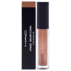 MAC Lipglass Oh Baby close-up showing glass-like shine and vibrant color.