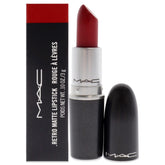 MAC Retro Matte Rub Ruby Woo lipstick bullet with bold color payoff and classic matte finish.