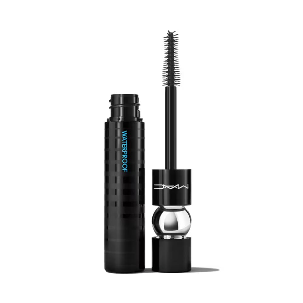 MAC Stack Superstack Mega Brush bottle close-up for waterproof mascara.