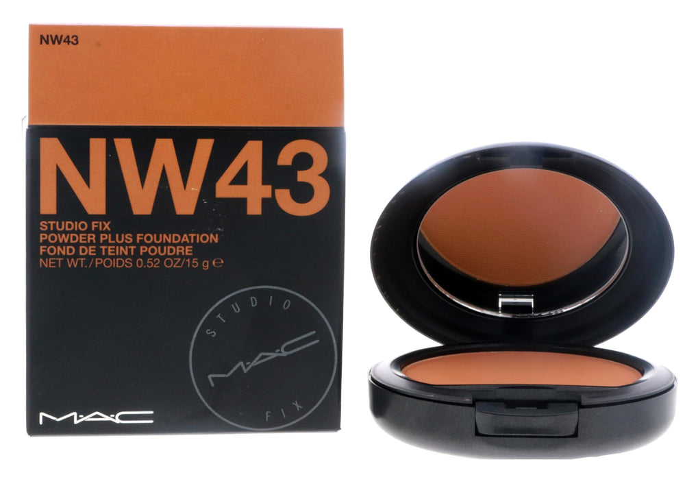 MAC Studio Fix Powder Foundation NW43 compact close-up with smooth matte texture