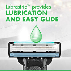 Mach3 Sensitive razor ergonomic handle provides steady, precise control.