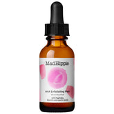 Mad Hippie AHA Exfoliating Peel bottle closeup highlights actives for smoother skin.