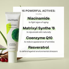 Mad Hippie Face Cream aplicación diaria, ayuda a nutrir y suavizar la dermis.
