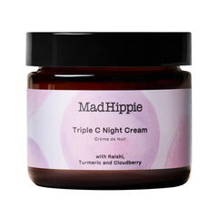 Mad Hippie Triple C Night Cream jar close-up highlighting vitamin C-powered brightness