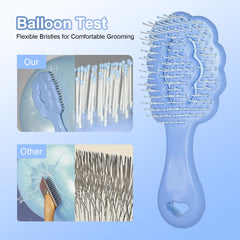 MAEELOU cloud shape brush in hand for on-the-go grooming.