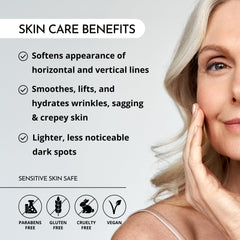 MAELOVE Forever Firm neck-treatment cream texture close-up indicating nourishing formula