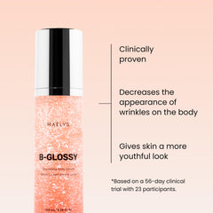 MAËLYS B-GLOSSY serum applied to skin for quick hydration