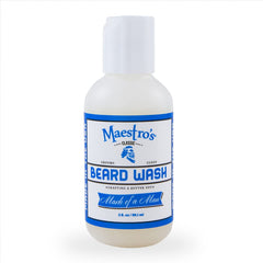 Maestro's Classic Beard Wash bottle demonstrates gentle cleansing for all beard types.