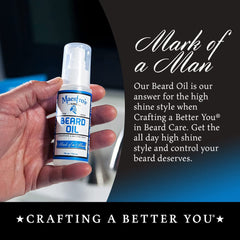 Maestro's Classic Mark of a Man Beard Oil application on beard for softer feel.