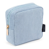 Magefy blue small makeup bag front view, ideal for lightweight daily organization.