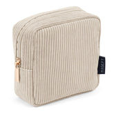 MAGEFY small beige makeup bag exterior ideal for purse organization on the go.