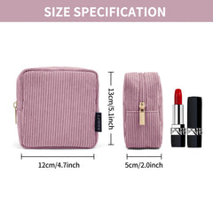 MAGEFY small pink makeup pouch with zip top keeps brushes and lipsticks secure.
