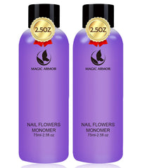 MAGIC ARMOR liquido acrílico 150 ml, frente del frasco, claridad de color para uñas.
