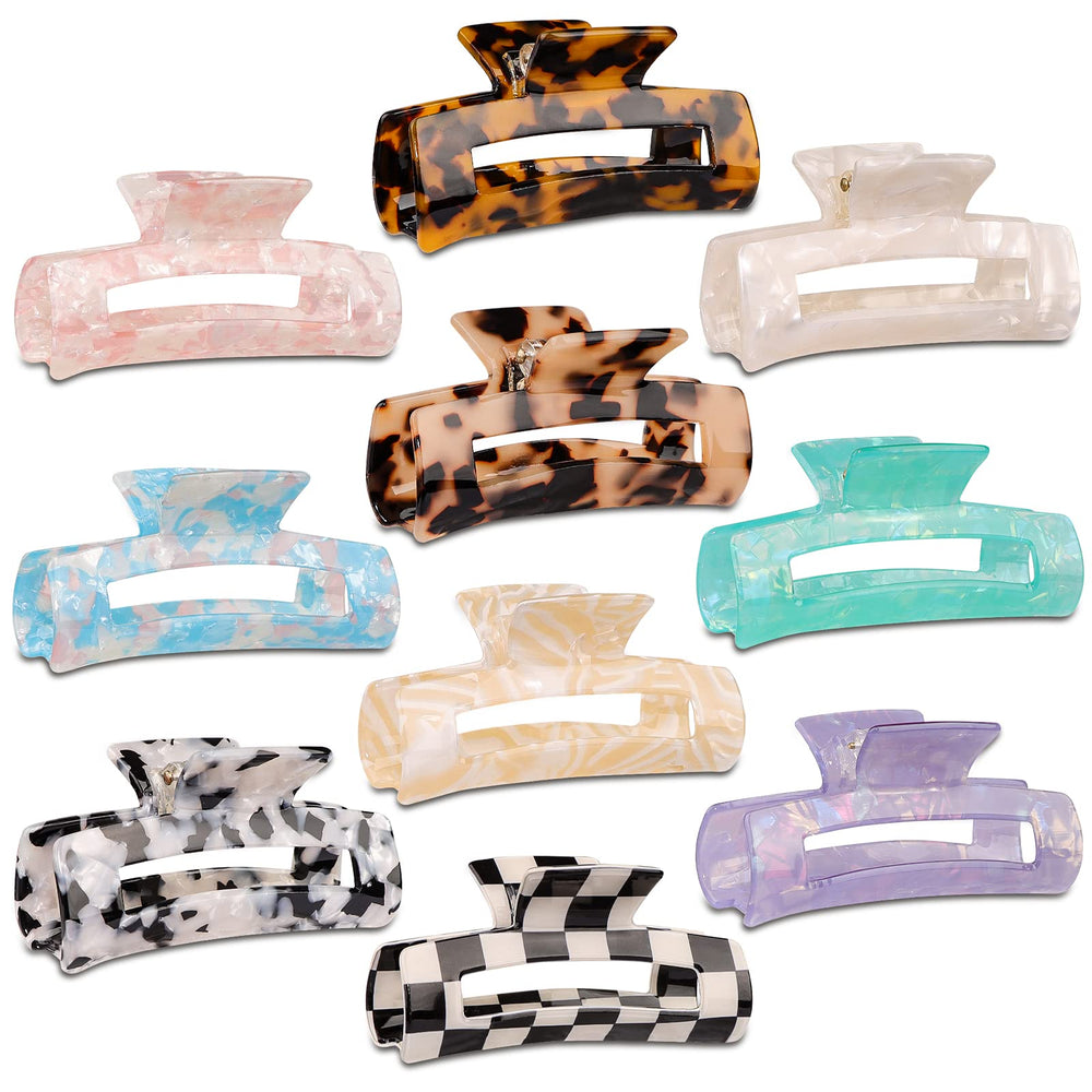 Magicsky clip rectangular opal marmol, ideal para recogidos con brillo perlado.