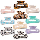 Magicsky clip rectangular opal marmol, ideal para recogidos con brillo perlado.