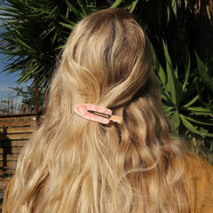 Magicsky flat hairpin ABS resin cream-pink secures hair without creases.