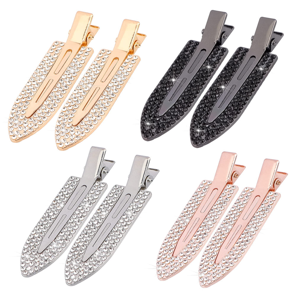 Magicsky silver rhinestone hair clips for crease-free makeup application.