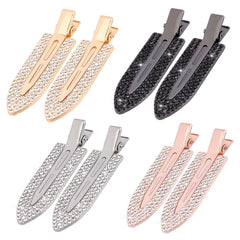 Magicsky silver rhinestone hair clips for crease-free makeup application.