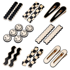 Magicsky simple no bend hair clip in black and white checker for crease-free styling.