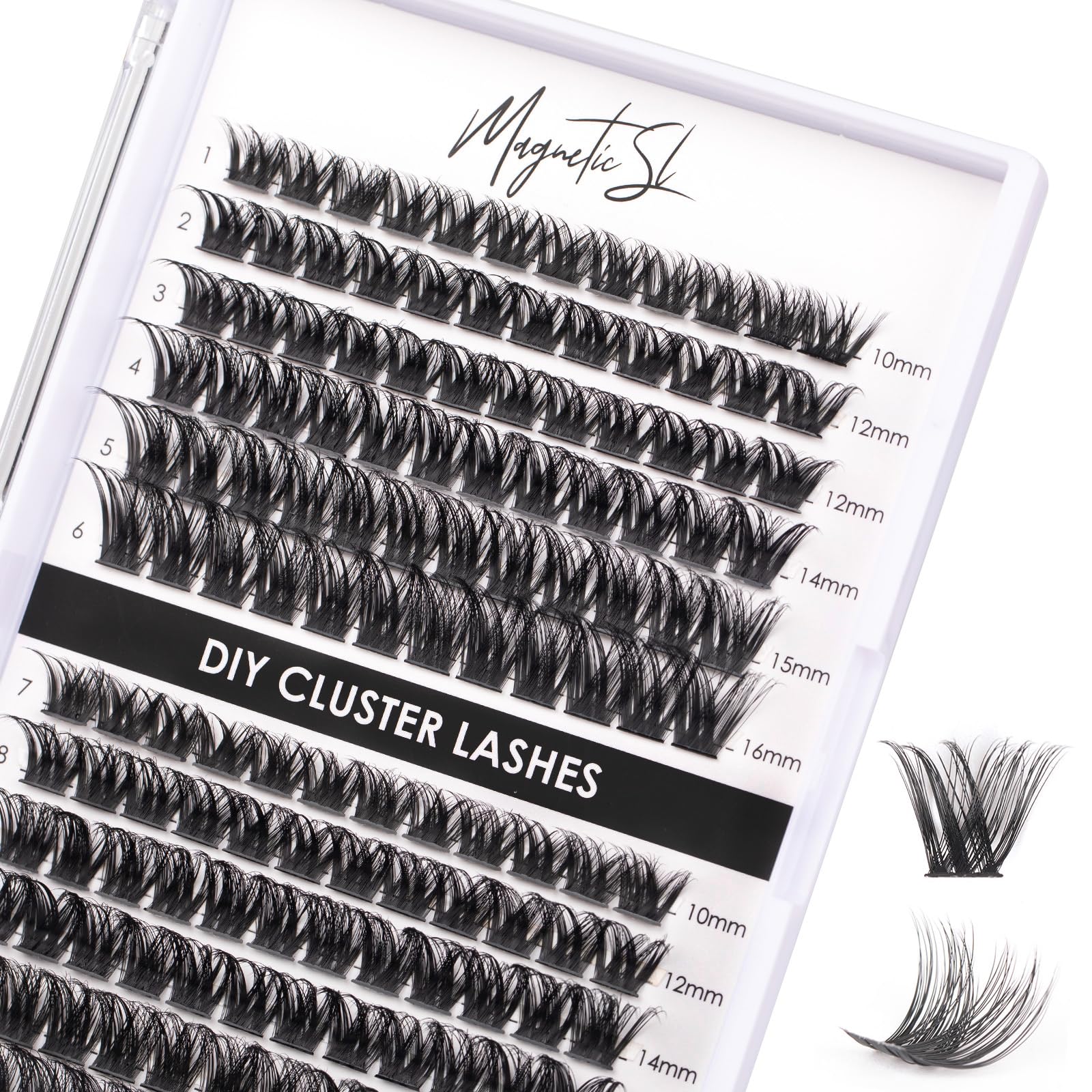 Magnetic SL lash clusters 144-pc tray for easy at-home application