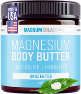 Magnum Solace magnesium body butter jar for nighttime hydration