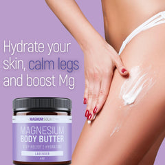 Magnum Solace magnesium body butter texture during application on skin.