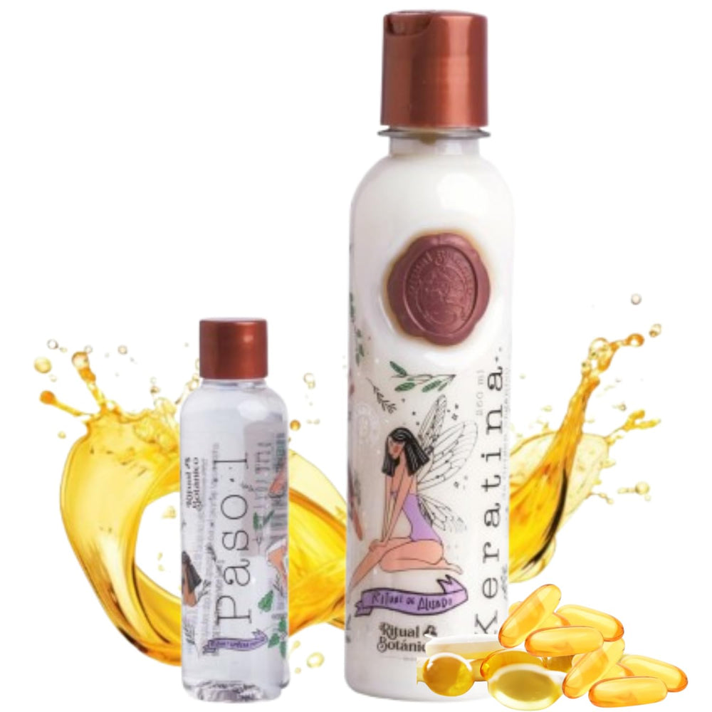 Maike Amour Ritual Botanico Keratin Organic bottle promises glossy, smooth hair.