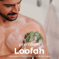 MainBasics Earthy Love lufa ducha exfoliación suave para piel suave.