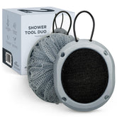 MainBasics Shower Tool Duo loofah sponge provides soft lather for daily cleansing.