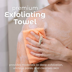 Toalla exfoliante MainBasics con textura ideal para exfoliar