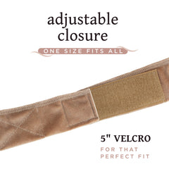 MainBasics wig grip band beige with Velcro closure shows adjustable secure fit