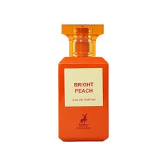 Maison Alhambra Coral Blush label close-up highlights elegant branding.