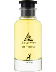 Maison Alhambra Jean Lowe Immortel bottle on display highlighting bold, versatile scent for daily wear.