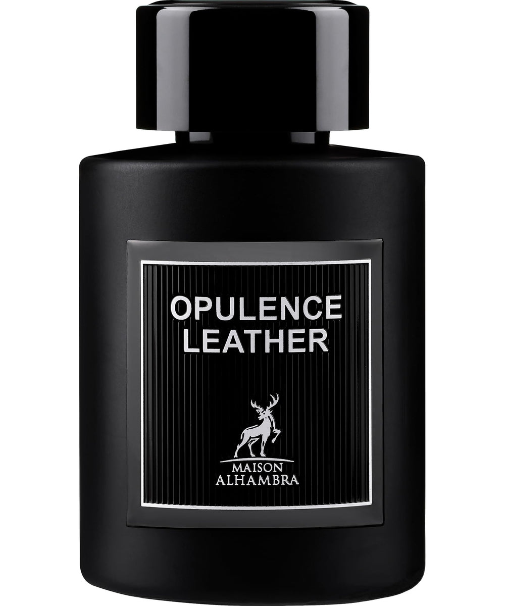 Maison Alhambra Opulence Leather bottle, a luxurious fragrance for daily wear