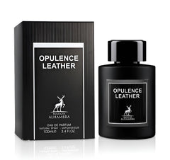 Maison Alhambra Opulence Leather close-up reveals rich leather notes for evening occasions