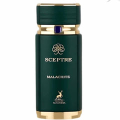 Maison Alhambra Sceptre Malachite bottle front, versatile unisex fragrance for all-day wear