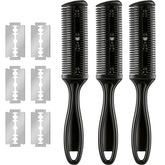 Maitys 3-piece haircut razor comb with blades for precise home styling