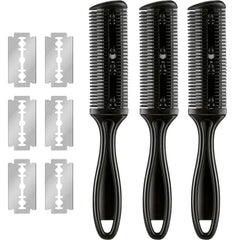 Maitys 3-piece haircut razor comb with blades for precise home styling