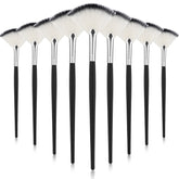 Maitys 9-piece facial fan brush set for even powder application