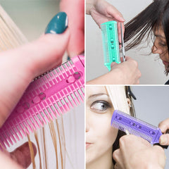 Maitys double-edge razor blades shown in action enable flexible styling options.