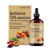 Majestic Pure Batana Aceite en frasco, cabello suave y nutrido.