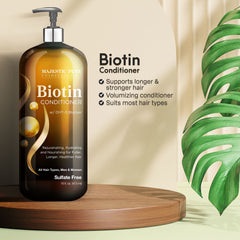 Majestic Pure Biotina Conditioner aplicación masaje facilita distribución