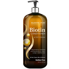 Majestic Pure Biotina Conditioner frasco para cabello con mayor volumen