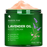 Majestic Pure Crema de Pies Lavanda y Aceite para suavizar piel seca