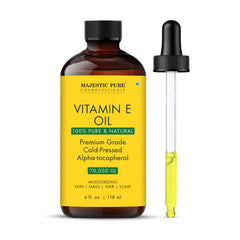 Majestic Pure Vitamina E: botella de 4 oz para uso diario en piel.